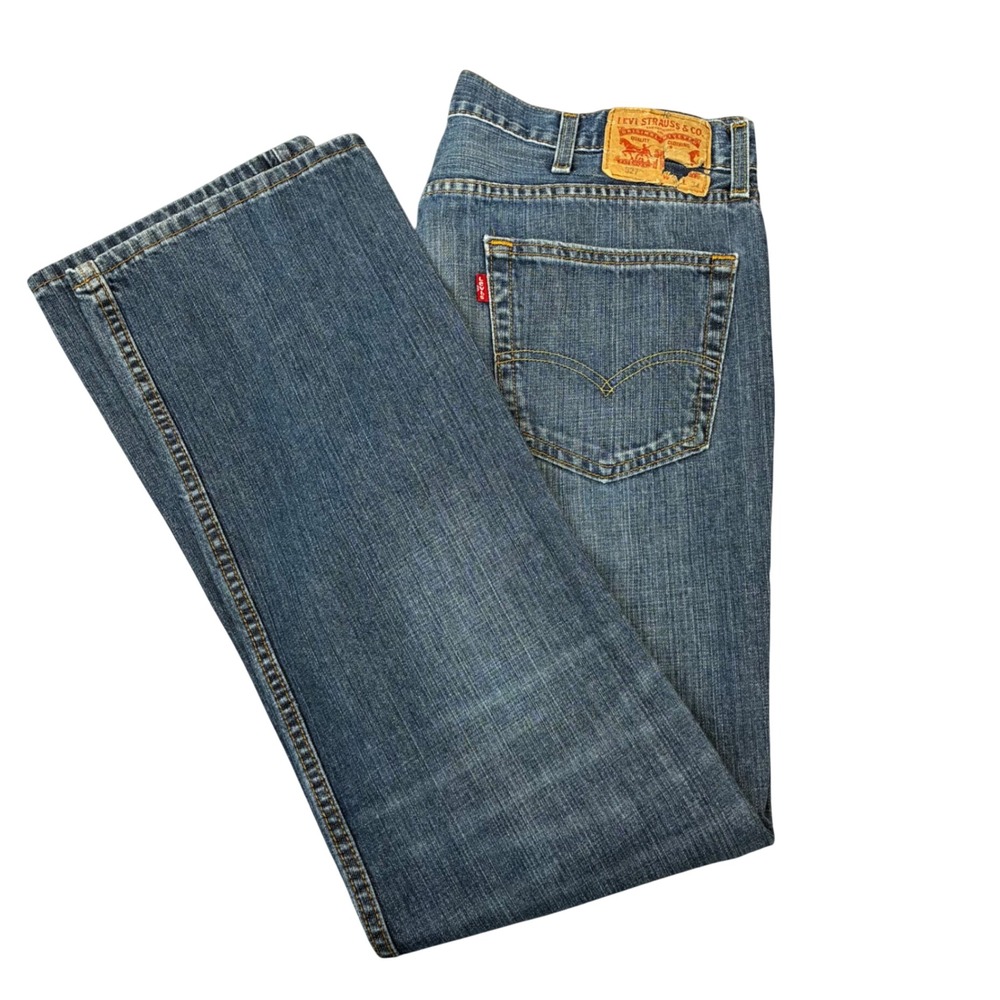 Levis 527 Bootcut Jeans Mens 38x33 Blue Medium Wash Slim Fit Denim 05527-0527